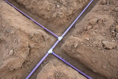 Trenching for Underground Irrigation Pipes